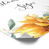 ひまわりブライダルシャワー標識 ポスター (角)