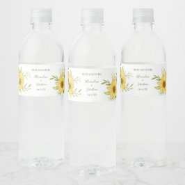 ひまわりブライダルシャワー結婚カップル ペットボトルラベル
