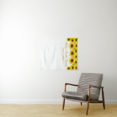 ひまわりブライダルシャワー背景フォトブースプロップ タペストリー (インサイチュ(横))