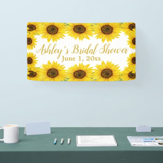 ひまわりブライダルシャワー背景ボホフローラプロップ 横断幕 (トレードショー)