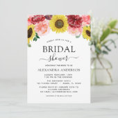 ひまわりブライダルシャワー赤面ピンクフローラ 招待状 (スタンド正面)