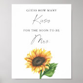 ひまわりブライダルシャワー – ゲームの数キス ポスター (正面)