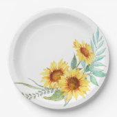ひまわりブライダルシャワー ペーパープレート (正面)