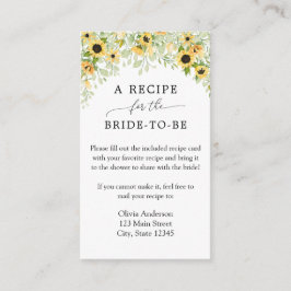 ひまわりブライダルレシピ要求格納カード エンクロージャーカード