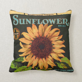 ひまわりブランドオレンジ色のフルーツクラートラベル クッション