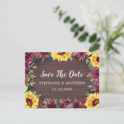 ひまわりブルゴーニュ縁どバラウッドセーブ 案内ポストカード (スタンド正面)