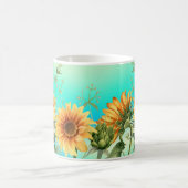 ひまわりブルーイエローコーヒーマグ コーヒーマグカップ (中央)