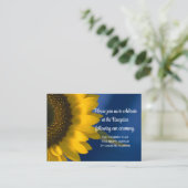 ひまわりブルーウェディングレセプションカード エンクロージャーカード (スタンド正面)