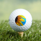 ひまわりブルースカイパーソナライズされたゴルフボール ゴルフボール (インサイチュ 木)