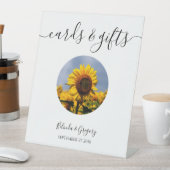 ひまわりブルースカイ素朴ウェディングカード&ギフト 台座サイン (インサイチュ)