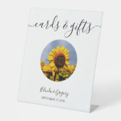 ひまわりブルースカイ素朴ウェディングカード&ギフト 台座サイン (正面)