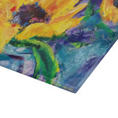 ひまわりブルースガラス切り盤 カッティングボード (角)