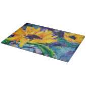 ひまわりブルースガラス切り盤 カッティングボード (角)