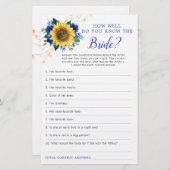 ひまわりブルーバラライトブライダルシャワーゲーム (正面/裏面)