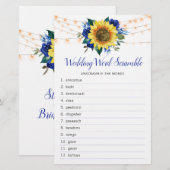 ひまわりブルーバラライトブライダルシャワーワードゲーム (正面/裏面)