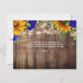 ひまわりブルーバラ素朴ズ結婚詳細カード 招待状 (裏面)