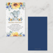 ひまわりブルーフローラゾウ少年ブックスベビー エンクロージャーカード (正面/裏面)