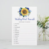 ひまわりブルーフローラブライダルシャワーワードゲーム (スタンド正面)