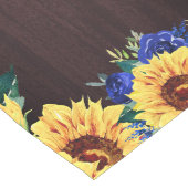 ひまわりブルーフローラ木製ウェディング日付を保存 ロングテーブルランナー (コーナー)