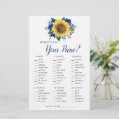 ひまわりブルーフローラ財布ブライダルシャワーゲーム (スタンド正面)