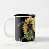 ひまわりブーケオンブラック ツートーンマグカップ (左)