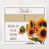 ひまわりブーケコレクション – テーブル番号 ビールラベル (シングルラベル)