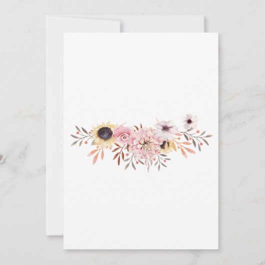 ひまわりブーケ晩夏フローラ結婚ズ 招待状 (裏面)