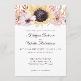 ひまわりブーケ晩夏フローラ結婚ズ 招待状