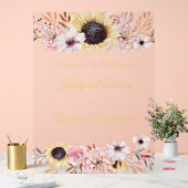 ひまわりブーケ結婚の歓迎 アクリルサイン (ウェディング)