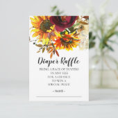 ひまわりブーケ赤ちゃんシャワーおむつラッフルチケット 招待状 (スタンド正面)