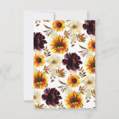 ひまわりブーケ赤ちゃんシャワーおむつラッフルチケット 招待状 (裏面)