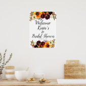 ひまわりブーケ フラワーウェルカム ブライダルシャワー ポスター (キッチン)