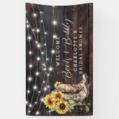 ひまわりブーツとバブル ブライズメイド シャワー ウェルカム 横断幕 (縦)