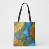 ひまわりプリント再利用可能なトートバッグ環境にやさし トートバッグ (正面)