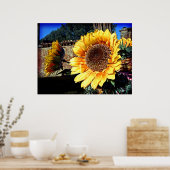 ひまわりプリント ポスター (キッチン)