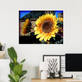 ひまわりプリント ポスター (ホームオフィス)