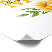 ひまわりプレゼント母の日誕生日 ポスター (角)