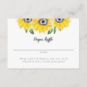 ひまわりベイビーシャワーディーパーラッフルエレガントスクリプト エンクロージャーカード (正面)