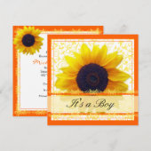 ひまわりベイビーシャワー招待状 招待状 (正面/裏面)