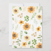 ひまわりベイビーシャワー 招待状 (裏面)