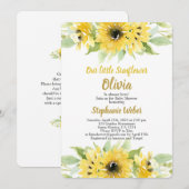 ひまわりベイビーシャワー 招待状 (正面/裏面)