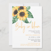ひまわりベビーイン開花ベビーシャワー招待状 招待状 (正面)