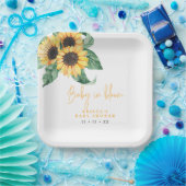 ひまわりベビーイン開花ベビーシャワー紙プレート ペーパープレート (パーティー)