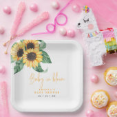 ひまわりベビーイン開花ベビーシャワー紙プレート ペーパープレート (パーティー)