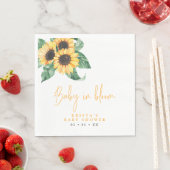 ひまわりベビーイン開花ベビーシャワー スタンダードランチョンナプキン (インサイチュ)