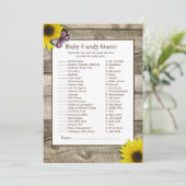 ひまわりベビーキャンディベビーシャワーゲーム |ピンク 招待状 (スタンド正面)