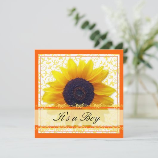 ひまわりベビーシャワーの招待状 招待状 (スタンド正面)