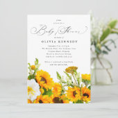 ひまわりベビーシャワー招待状 | ボヘミアンフラワーレッド 招待状 (スタンド正面)