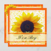 ひまわりベビーシャワー招待状 招待状 (正面/裏面)