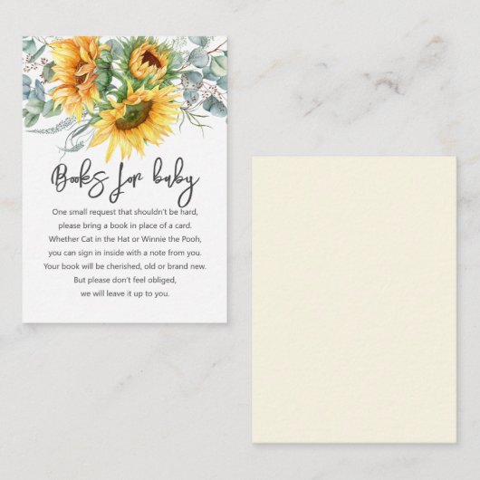 ひまわりベビー依頼書の帳簿 エンクロージャーカード (正面/裏面)